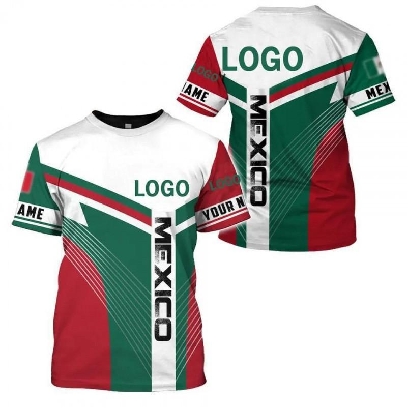Mens Mexico National Team 3D Printed Quick Dry Breathable Short Sleeve T-Shirt Sport Casual Loose Fit