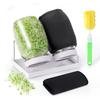 32Oz Sprouting Jar Kit 2 Wide Mouth Mason Jars with Stainless Steel Screen Lids Blackout Sleeves Stand Drip Tray Mason Jar Sprouting Set