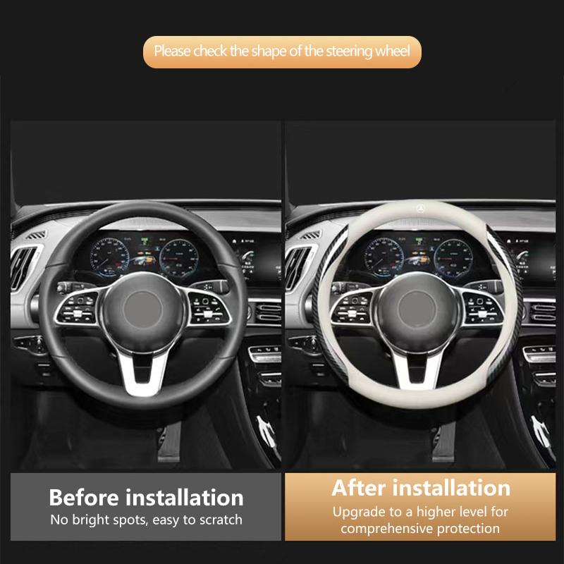 Замшевый нескользящий чехол-протектор на руль из углеродного волокна для Mercedes Benz AMG GLE GLS GLC CLA GLB ML C500 C200 C300 W204 W206 W205 W212 W203