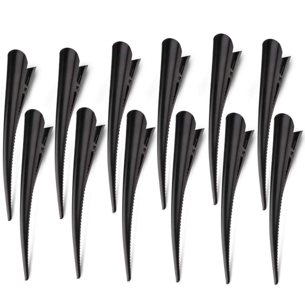Black Metal Duckbill Shape Hair Clip Hairdressing Styling Tool Horn Clip Crocodile Clip
