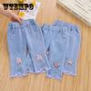 Girls' Jeans Summer Clothes Cropped Pants Children's Thin Denim Pants Outer Wear Children's Baby Pants Summer