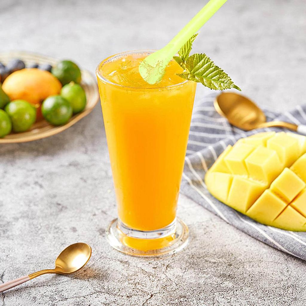 Соломинки с ложкой для снежного конуса для питья Летние соломинки для дома или вечеринки 100 шт. Радужные разноцветные соломинки