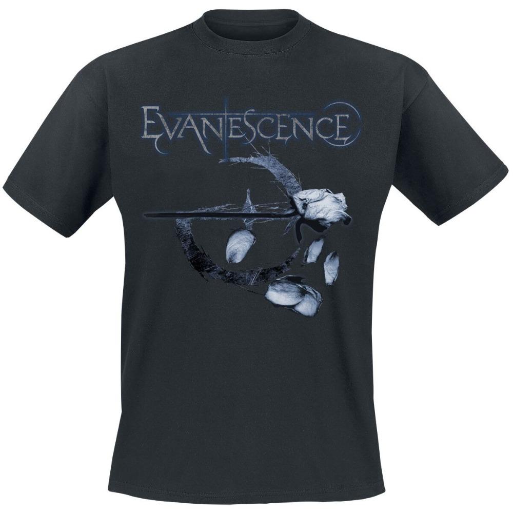 Футболка Evanescence Grunge Logo, Готическая Рок-футболка с выцветшим полумесяцем и повторяющимся текстовым принтом, Мерч для фанатов группы