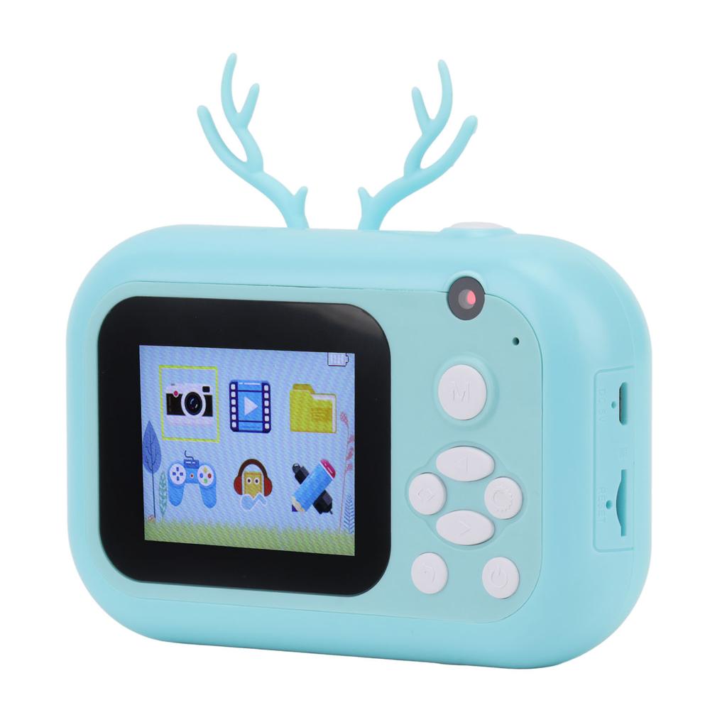 Детская камера для печати Mini 24MP Fawn Shape Blue HD Print Paper Roll Instant Photo Cameras