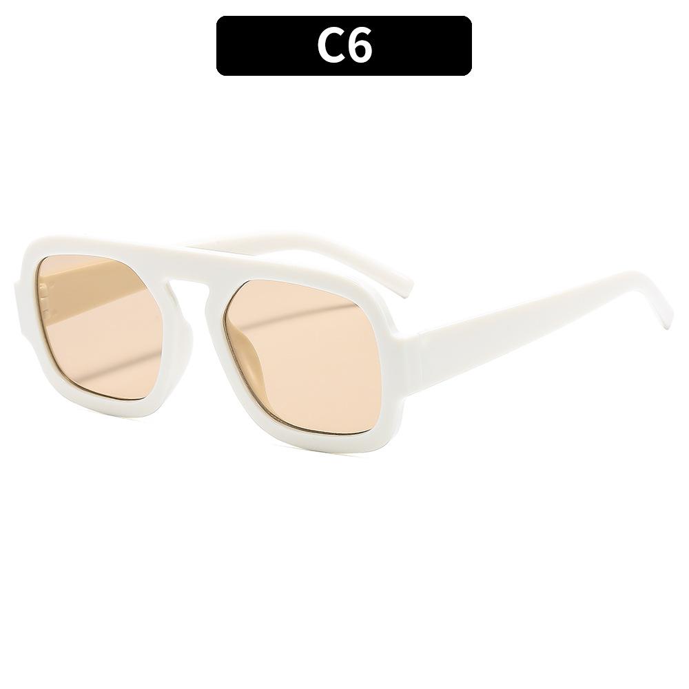 New Cool Double Bridge Oval Sunglasses Fashion Women Summer Sun Shading Eyeglasses Men Driving Sun Protection Eyewear Uv400