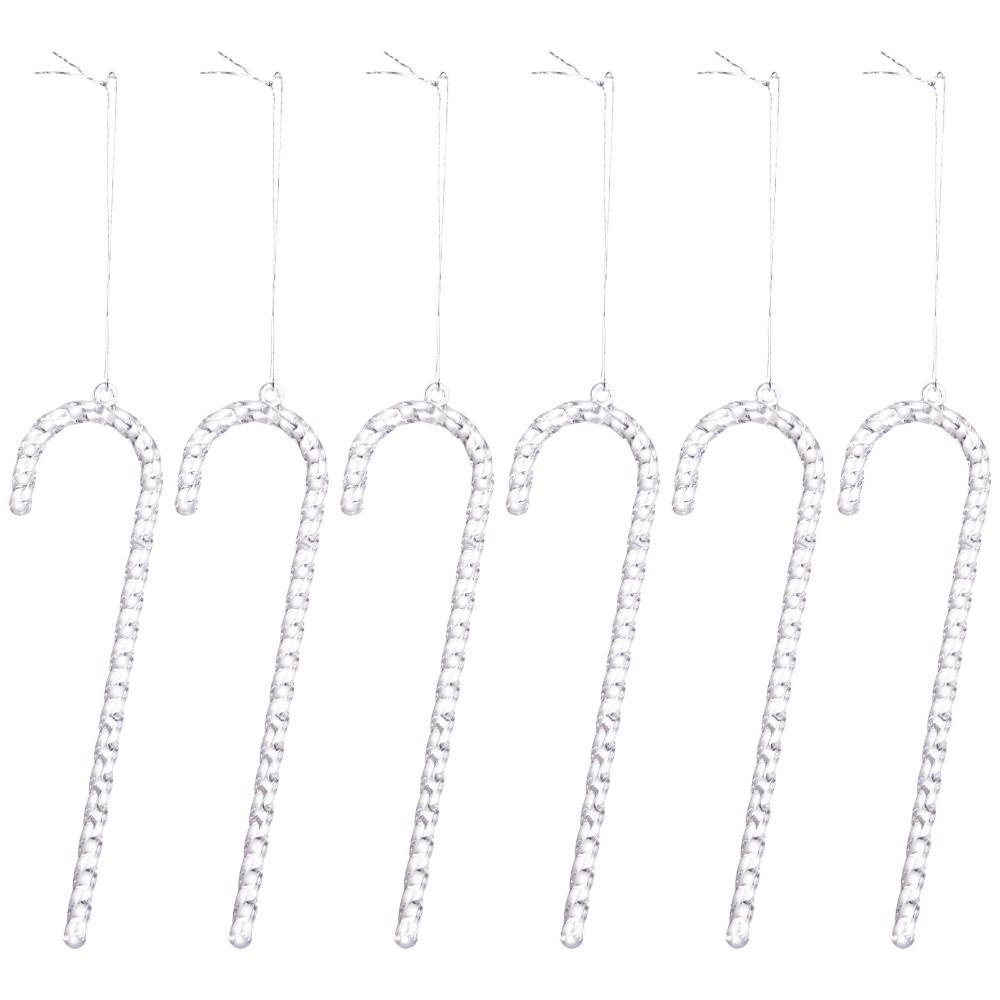 Transparent Acrylic Snowflakes Shatterproof Icicle Pendants Ice Strip Xmas Tree Ornaments New Year