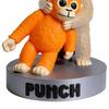 Monkey Figurine 3D Printed Cute Monkey Holding Plush Toy Desktop Ornament for Living Room Bedroom Tabletop Decoration