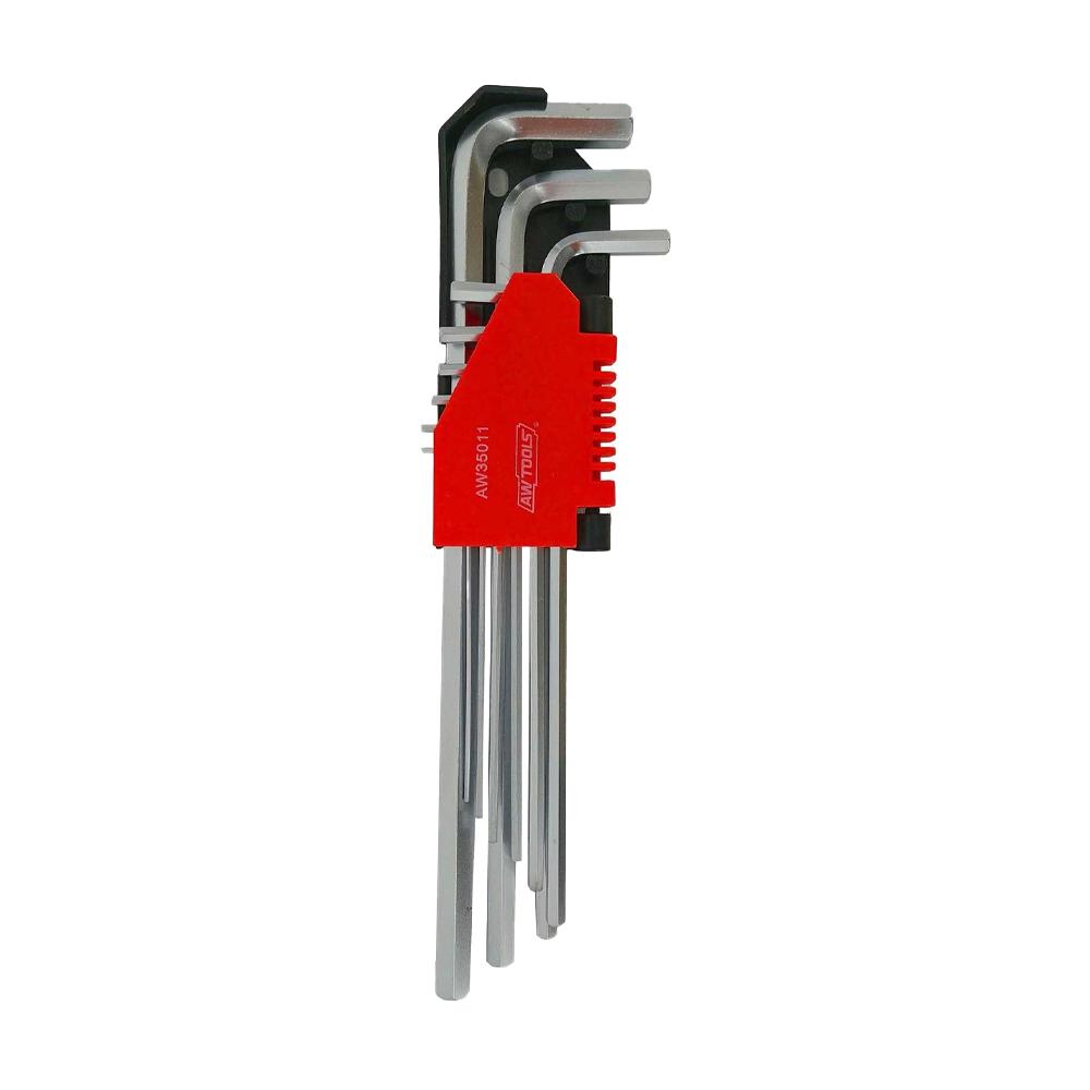 AW Tools Black Line Long Hex Key Set (Pack of 9)