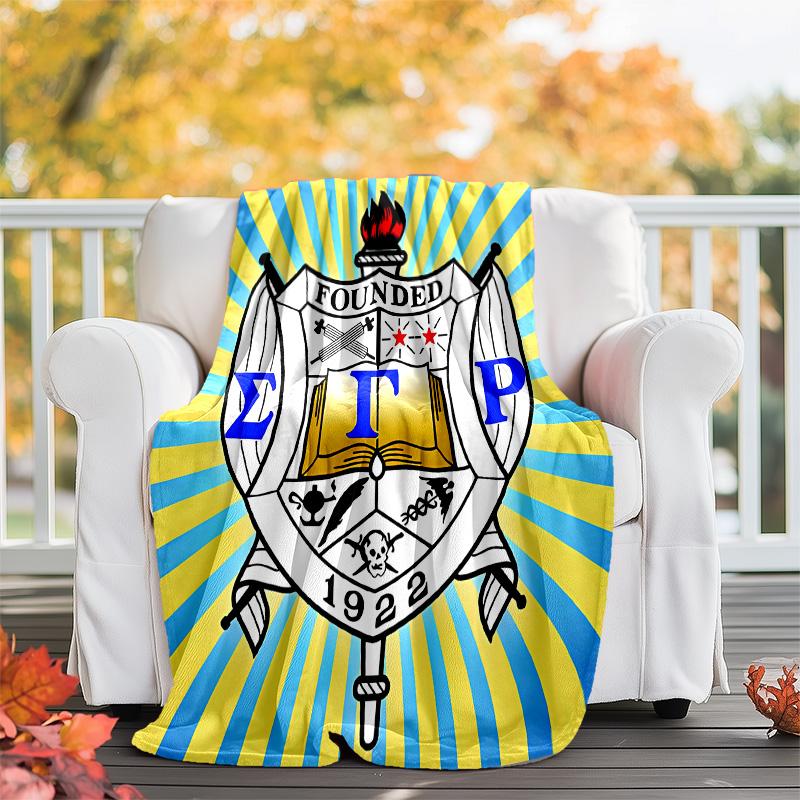 Sigma SGR Gamma Rho printed throw blanket—lightweight,soft,warm;versatile blanket for all seasons—perfect as &air-conditioning throw,nap blanket