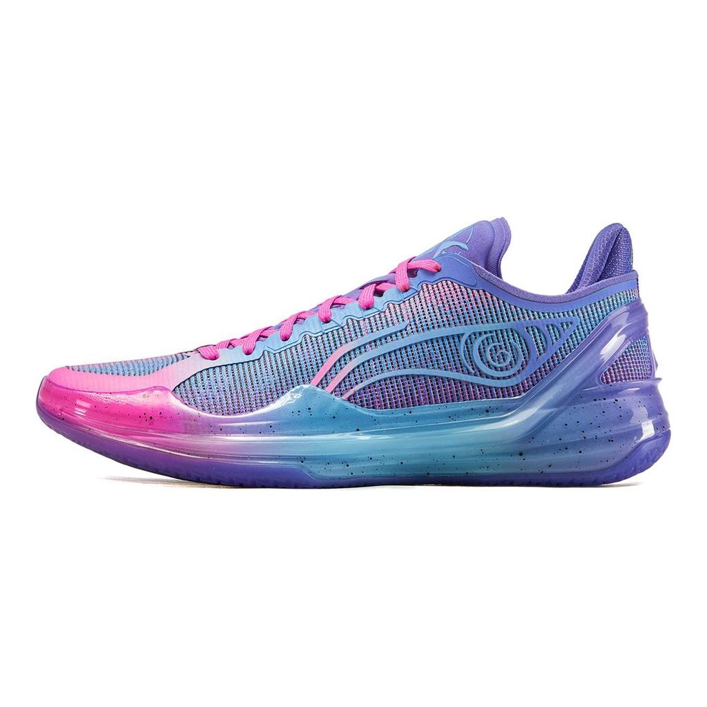 Li Ning Blade 4 V2 Амортизация Скольжение Устойчивость Поддержка Легкий Отскок Низкие Баскетбольные Кроссовки Мужские Сине-Фиолетовые ABAU037-19