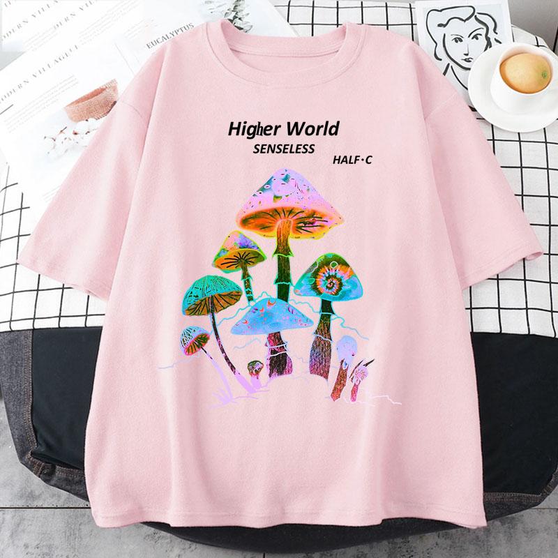 Harajuku футболка с принтом грибов уличная повседневная уличная одежда Harajuku повседневный пуловер футболка женские модные топы летняя спортивная рубашка