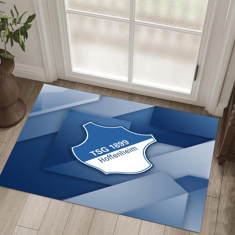 TSG Hoffenheim FC Design Crystal Velvet Carpet Cozy Non?Slip Printed Rug For Bedroom Living Room Entrance