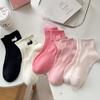 Летние тонкие носки из гребенного хлопка для женщин, мультяшная вышивка, влагопоглощающие бесшовные носки для женщин, спортивные носки