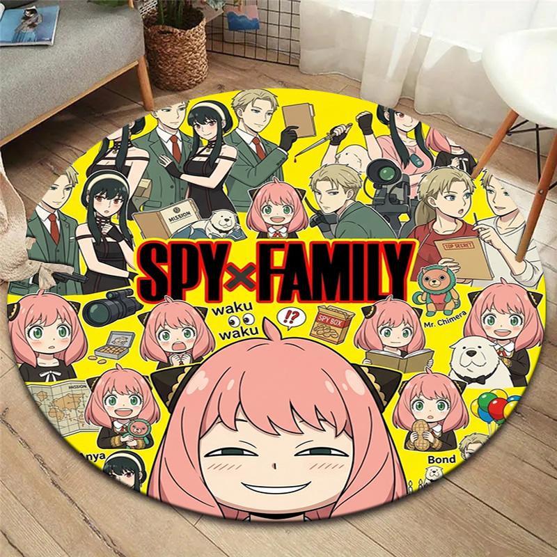 Spyxfamily Round Area Rug Carpet Rug For Living Room Bedroom Sofa Playroom Decor Nonslip Floor Mat