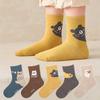 5 пар детских носков-гольфов с мультяшным рисунком для мальчиков и девочек 1-12 лет, весна-осень