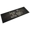 Kitchen Mat - vidaXL - Cup Print - Washable - Black - Rectangular