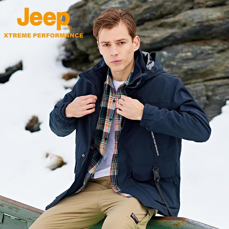 Jeep Мужская водонепроницаемая 2-компонентная флисовая куртка для улицы