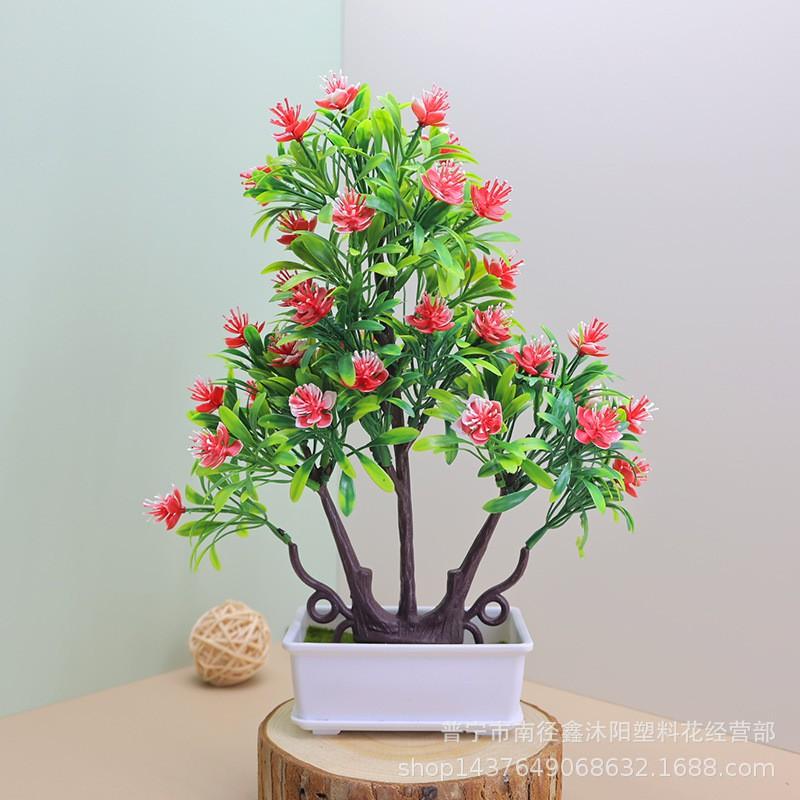Artificial Rose Mini Potted Plant Decor Living Room Home Interior Plastic Floral Arrangement In Multiple Colors