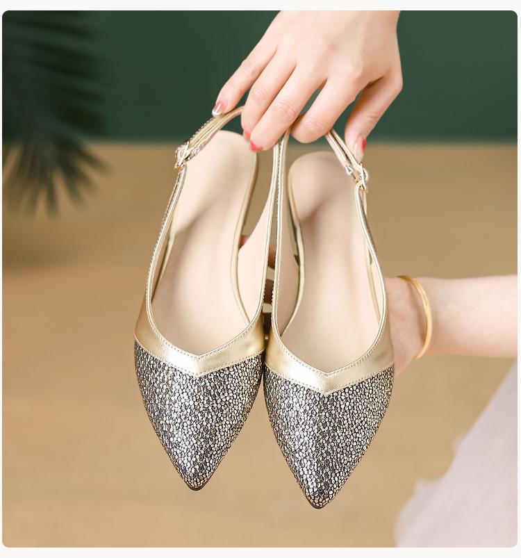 Женские туфли на плоской подошве с открытым носком, закрытым носком, сандалии на плоской подошве с пряжкой на ремешке, удобные сандалии без застежек, летняя офисная обувь для женщин