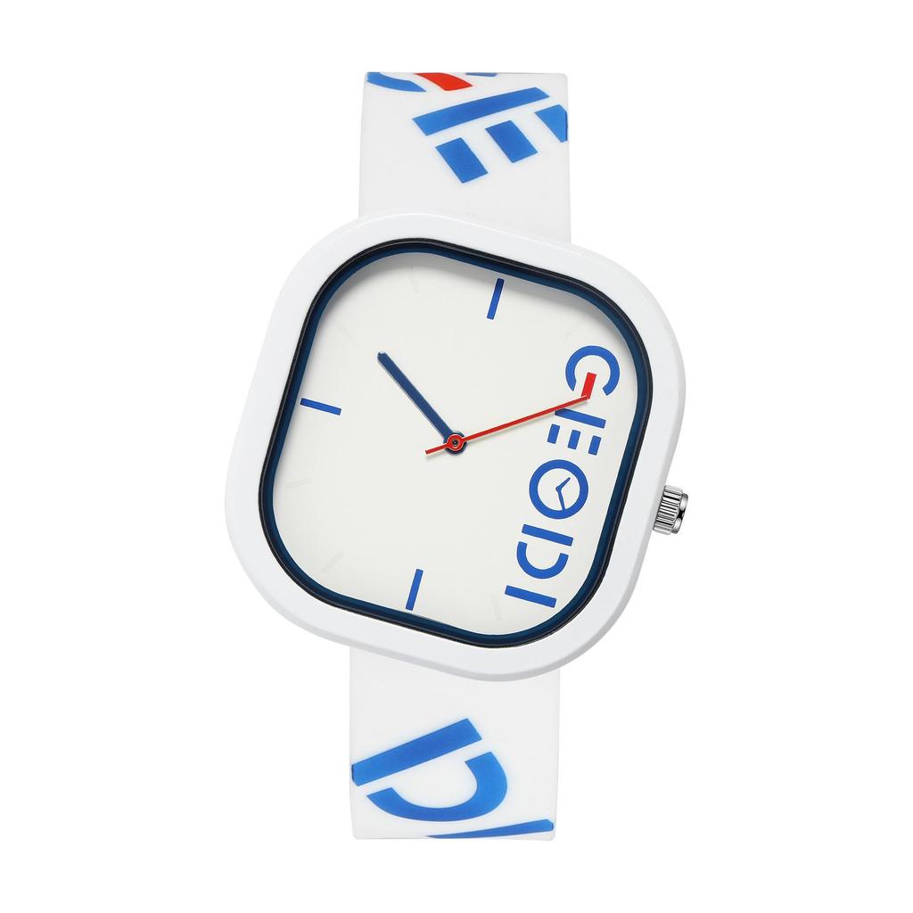 Gedi Модные Спортивные Силиконовый Ремешок Необычный Квадратный Циферблат Водонепроницаемые Студенческие Кварцевые Часы