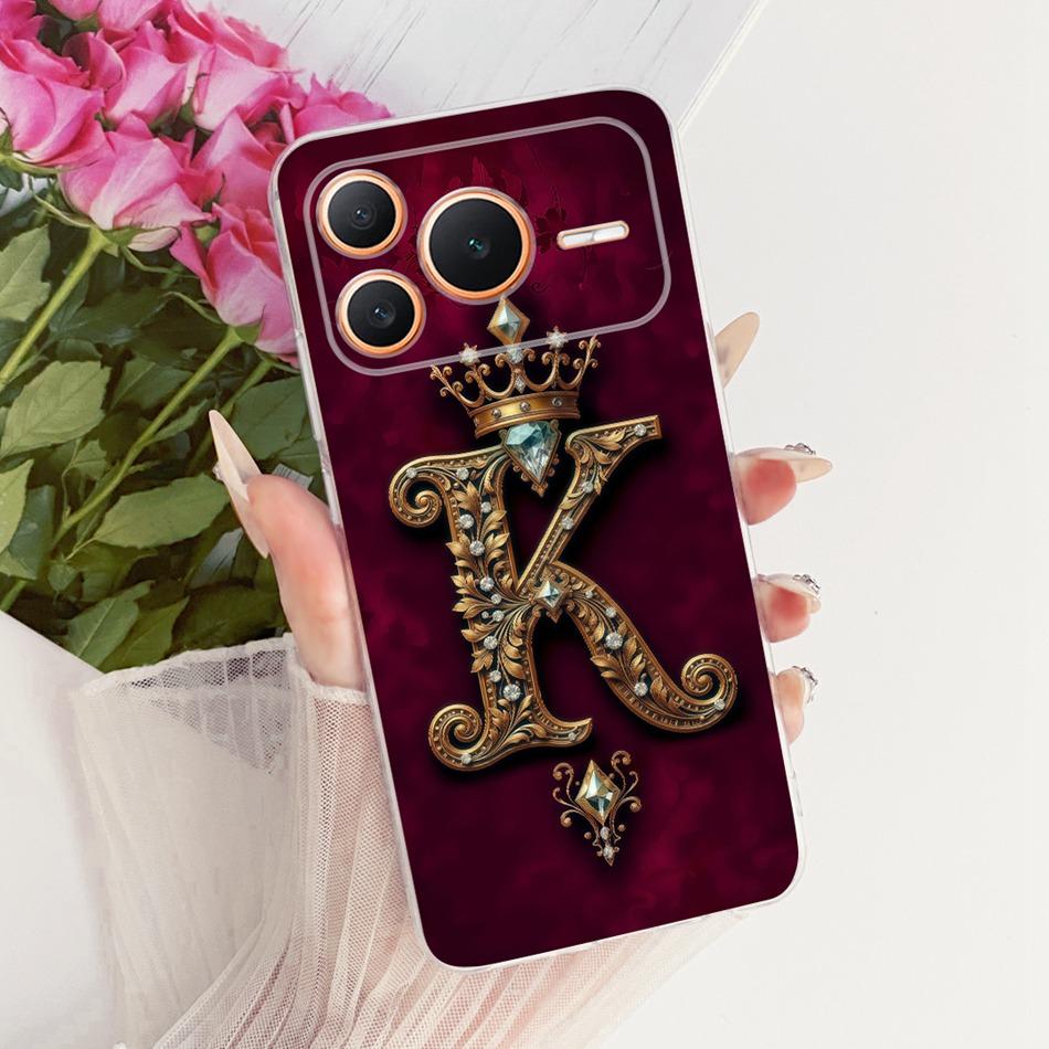 For Honor Power 2 / Power 5G Royal Crown Initial Letter Couple Phone Case For Honor Power Power2 Soft Silicone TPU Bumpers