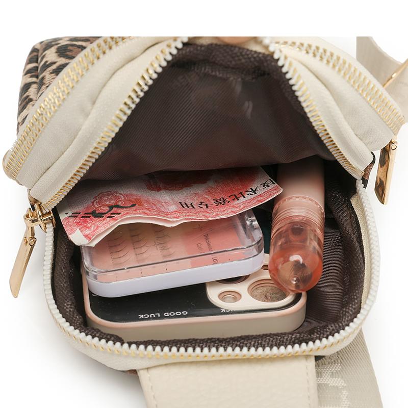 Женская нагрудная сумка с леопардовым принтом, сумка через плечо, легкая дорожная сумка