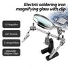 Сварочный вспомогательный зажим, лупа, ремонт электрической платы, сварочный кронштейн, регулируемый 5X, настольная лупа