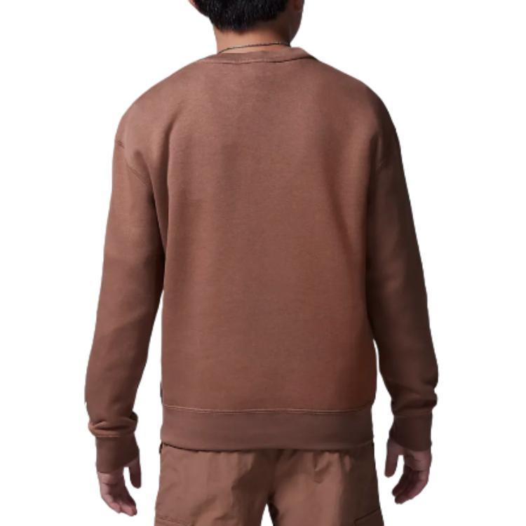 Jordan Sweatshirt BrooklynEssentials Fleece Lined Crew Neck Versatile Pullover Ancient Brown Teenagers Kids' HQ7091-258