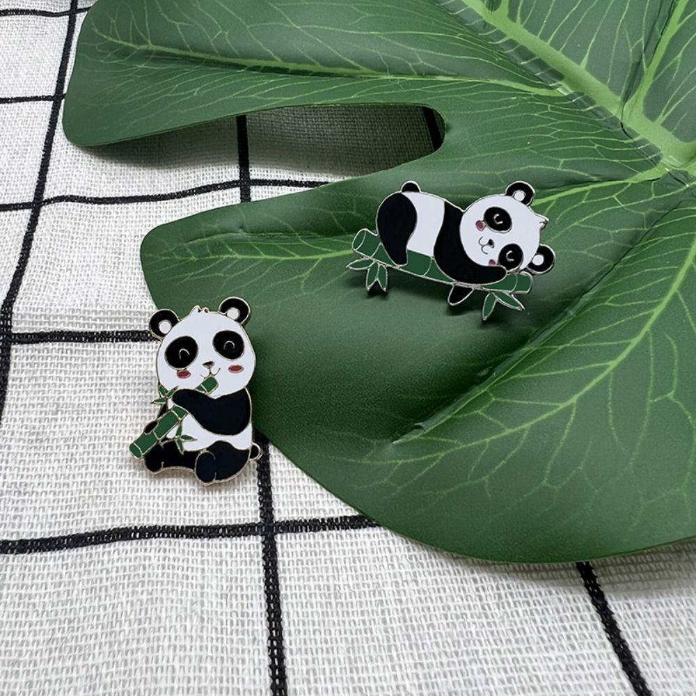 Enamel Giant Panda Zinc Zinc Alloy Brooch Oil Dripping  Cute   Kids