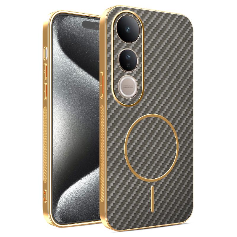 Case For vivo V50 Lite New Electroplating Kevlar Magnetic Frosted Cover For vivo V50Lite Shockproof Bumper Funda