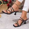 Fashion 2025 Summer Women's Sandals Casual Female Slippers Fashion Sexy Female Shoes Square Heel Open Toe Ankle Strap Sandals Sandalias
