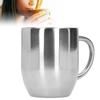 304 Stainless Steel Double?Layer Coffee Cup Thickening Handle Cup 350Ml For Office