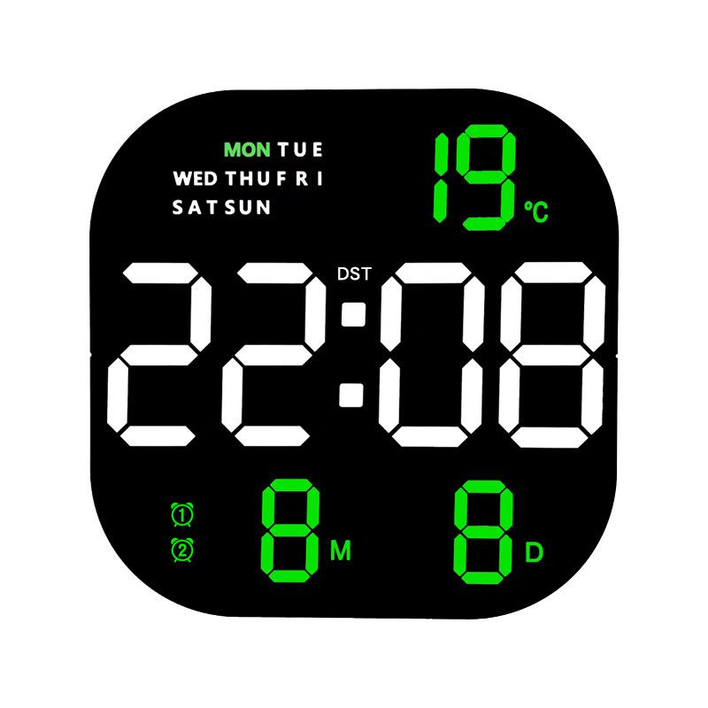 Large Wall Clock Remote Control Dual Alarms Temp Date Week Display Tabletop Alarm Clock Timer Countdown Digital LED Clocks