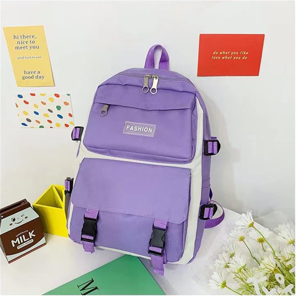 New Schoolbag Four-piece Backpack Simple Bag
