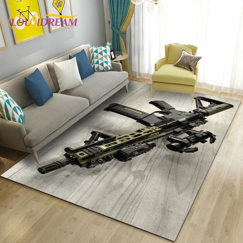 3D штурмовая винтовка, пистолет, револьвер, коврик для пистолета, ковер для гостиной, спальни, дивана, коврик для двери, декор, детские игры, нескользящий напольный коврик