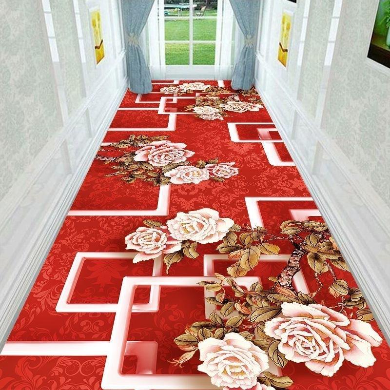 3D Corridor Green Stream Fish Long Carpet Living Room Decoration Home Aisle Non-Slip Floor Mats Modern Luxury Entryway Decor Rug