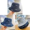 Женская винтажная джинсовая шляпа-рыбак Весенне-осенняя кепка для защиты от солнца Регулируемая Черная Синяя Голубая