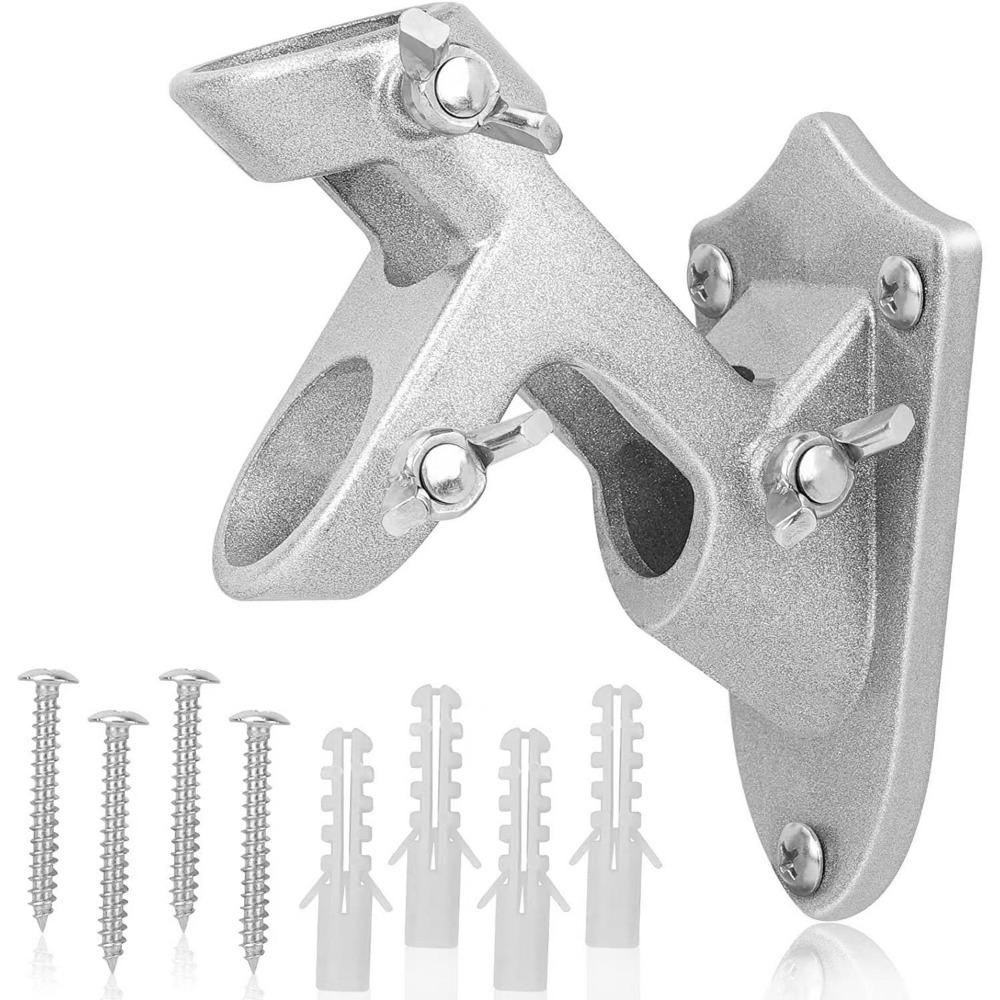 Double Hole Flagpole Mounting Base Wall-mounted Yard Banner Stand Flagpole Bracket  Windsock