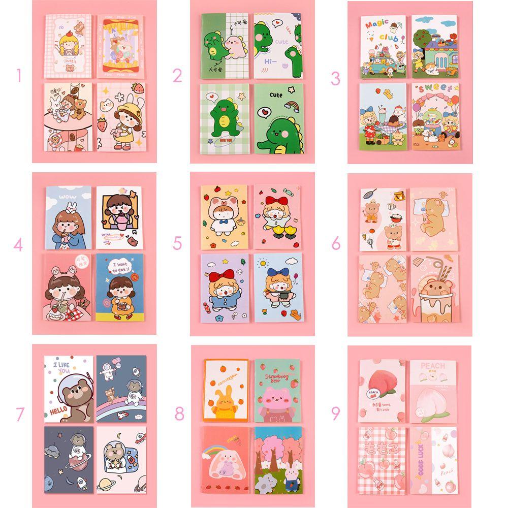 Блокнот Портативный Карманный Журнал Стено Мини Блокнот Персиковые Узоры Космонавт Медведь Милая Девушка Динозавр