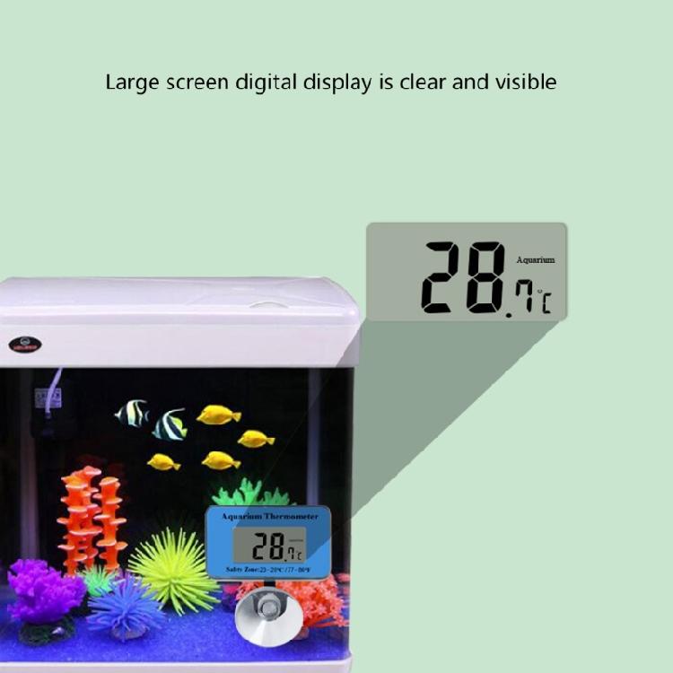 Submersible Aquariums Thermometers with Suction Cup Clear Digital Display Fishtanks Water Temperature Monitoring Device