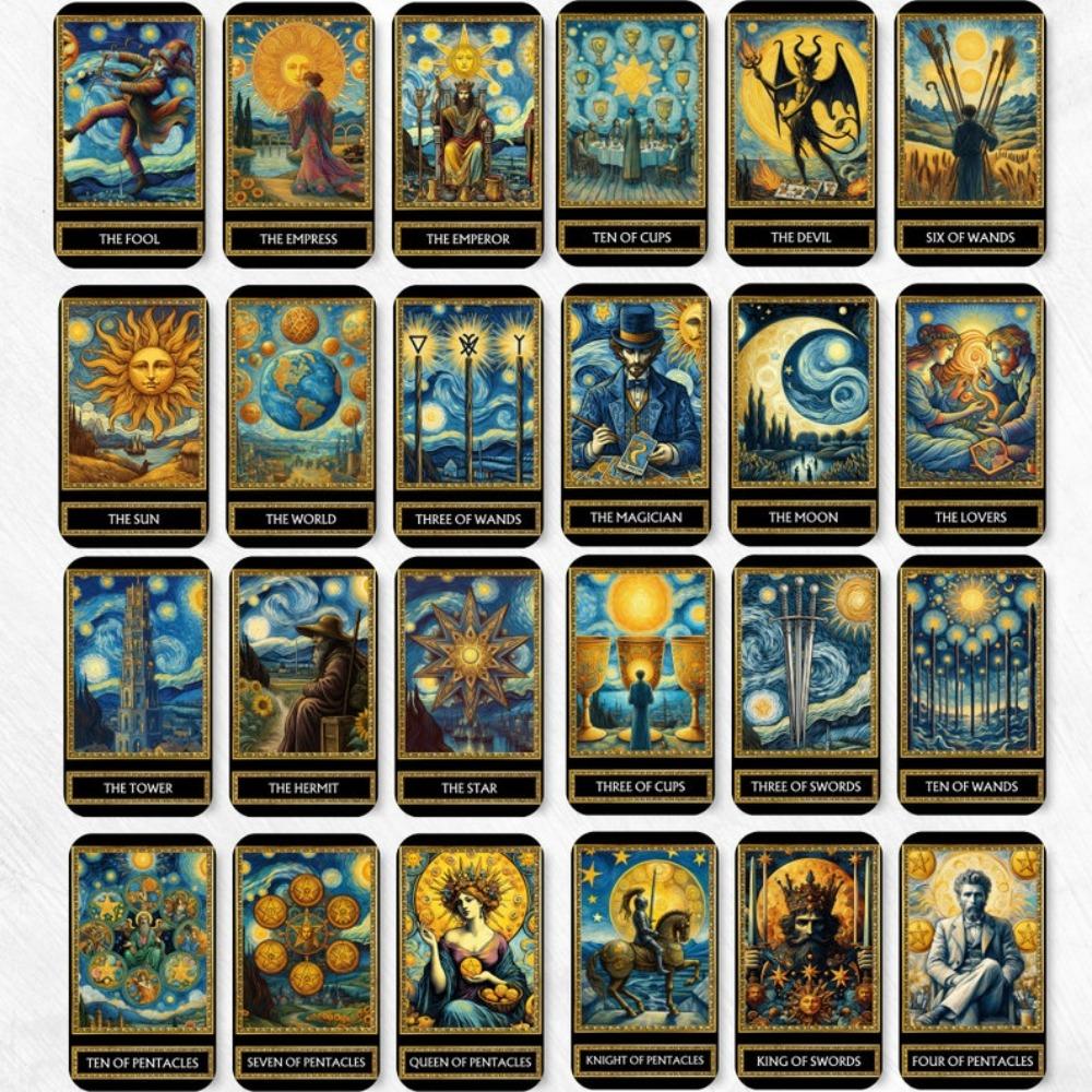 10.3*6cm Van Gogh Tarot Deck 78 Tarot Cards Illustration Divination Wisdom Oracle Cards