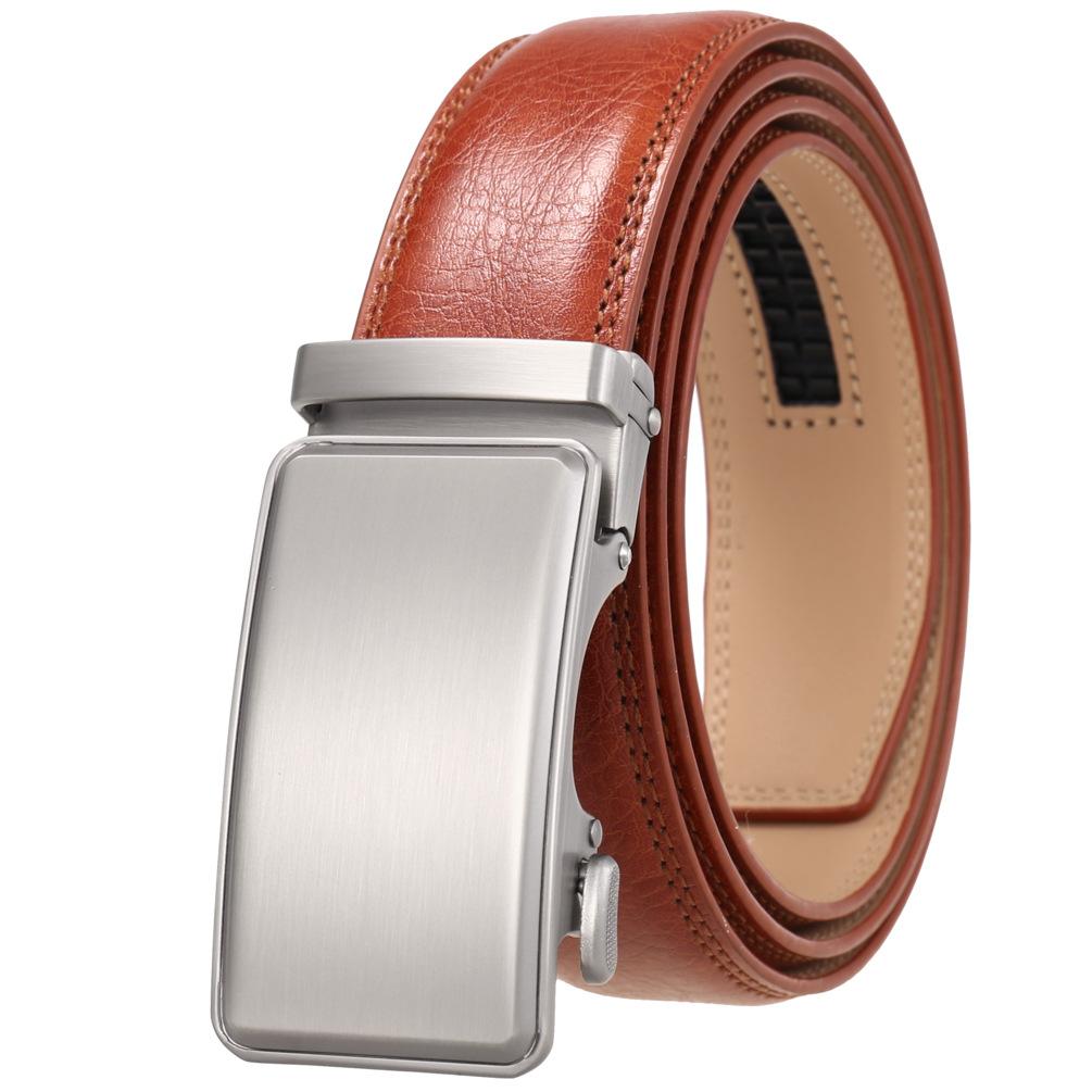 1 шт. Модный ремень, мужской ремень с автоматической пряжкой, ремень из коровьей кожи, двухслойная кожа Ly35-0677-1