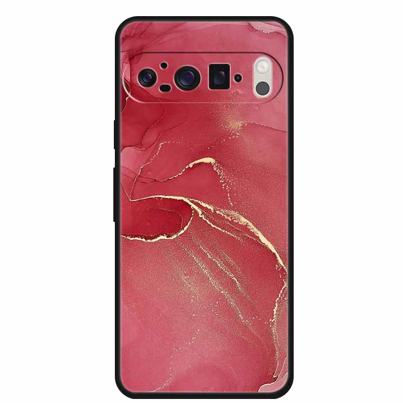 Чехол для мобильного телефона Google Pixel 9 Pro XL Роскошный защитный чехол из мягкого силикона для Google Pixel 9Pro XL Мраморный Мягкий черный Funda