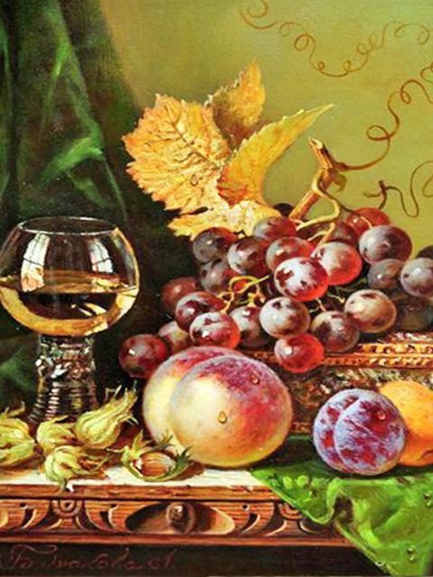 5D DIY Полный дрель Алмазная картина Фрукты серии Бутылка красного вина Алмазная мозаика Пейзаж Вышивка крестиком Наборы домашнего декора