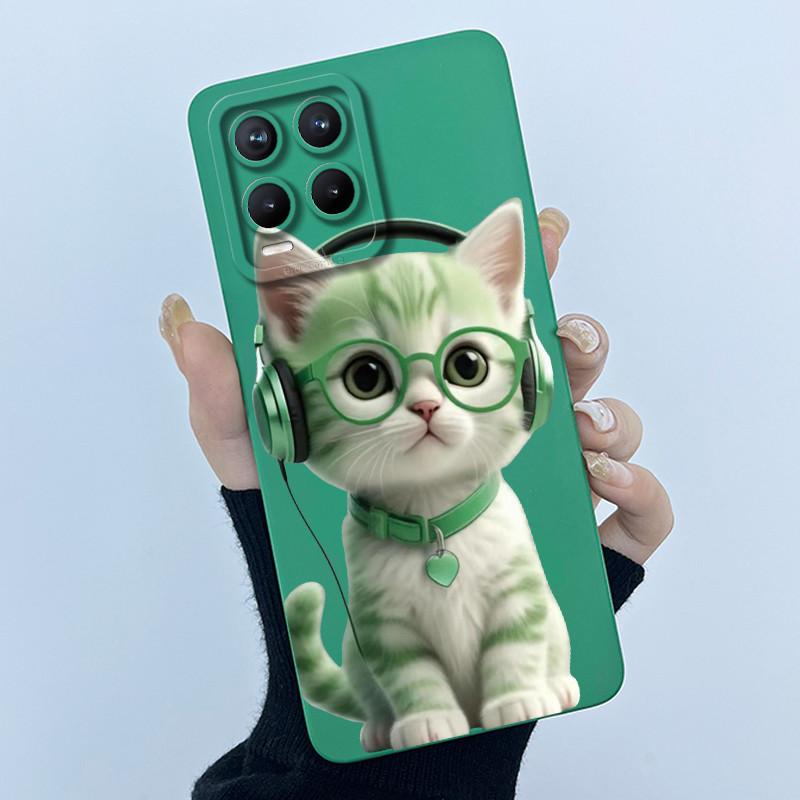 Phone Case For Realme 8 Pro 8i 8S 4G 5G Case Lovely Cartoon Flower Liquid Silicone Soft Shockproof Back Cover For Realme8 Bumper