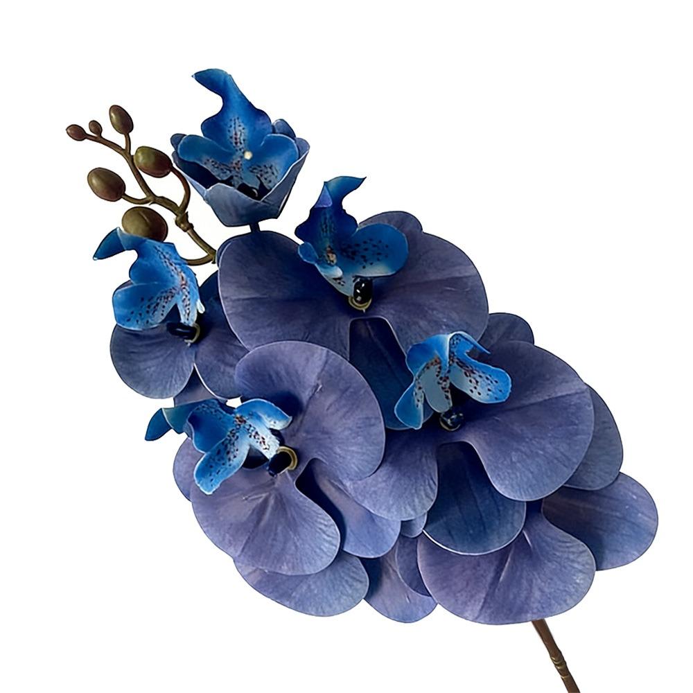 Butterfly Orchid Artificial Phalaenopsis Flower Long-lasting PVC Faux Orchid Stems Real Touch Single Branch Simulation Orchid
