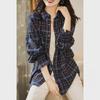 Women's 2022 Plaid Long-Sleeve Retro Commuter Shirt Jacket for Spring and Autumn