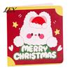 Greeting Cards Set 10Pcs Merry Christmas Set, Folding Cartoon Blank Holiday Wishes Card Note Cards, Festive Blessing for Gift