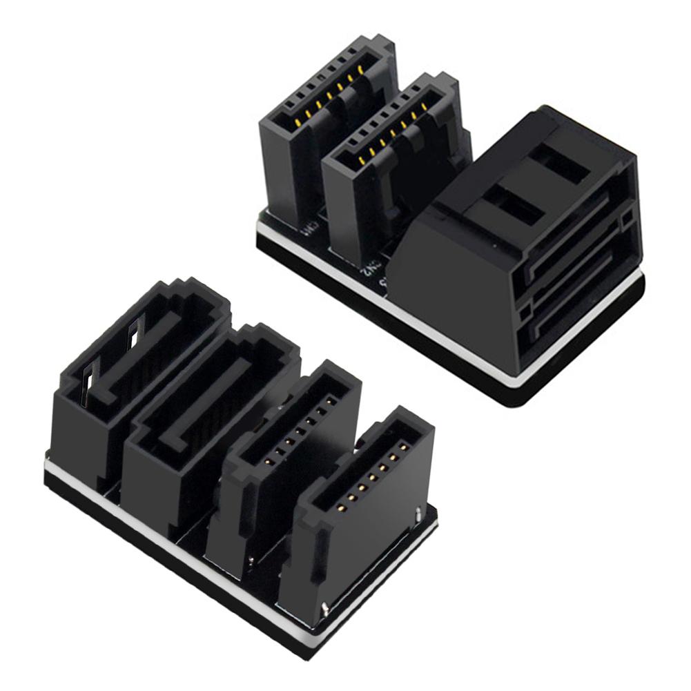 2x SATA 7-контактный адаптер-конвертер Plug and Play 90/180 градусов SATA-адаптер с углом вверх SATA 7-контактный адаптер для материнской платы настольного компьютера