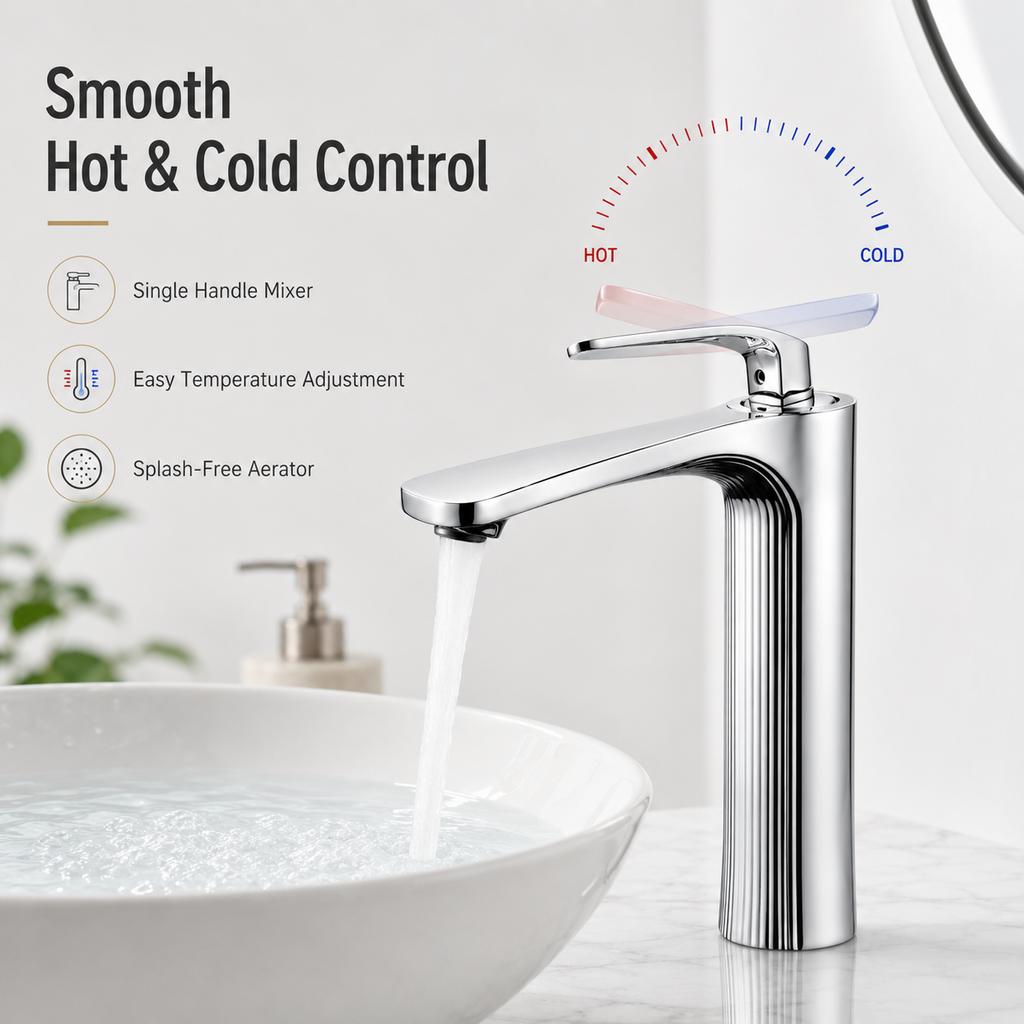 Modern Zinc Alloy Basin Faucet Hot Cold Single Handle Bathroom Sink Mixer Tap Chrome Gold Gunmetal Factory ODM